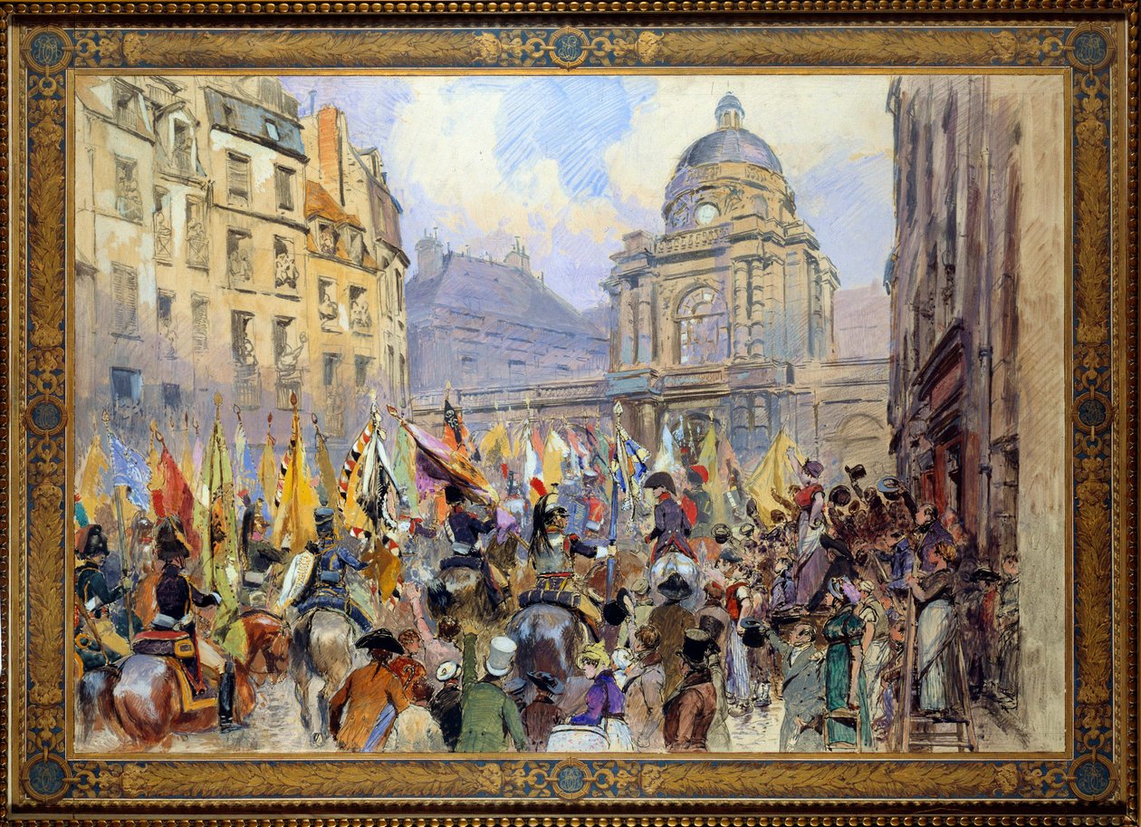 Az 1806-os ulmi és austerlitzi csata utáni átadás a Trophees szenátusának Esquisse Edouard Detaille (1848-1912) akvarellje alkotó: Jean Baptiste Edouard Detaille