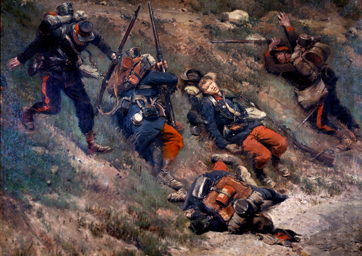 1870-es háború: "" Champigny-i csata, 1870.11.30."" Edouard Detaille festménye alkotó: Jean-Baptiste Edouard Detaille