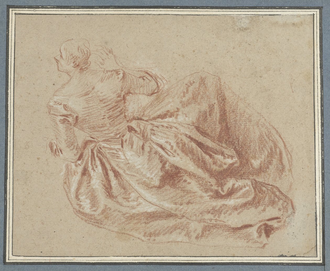 Hölgy ül a földön alkotó: Jean Baptiste François Pater