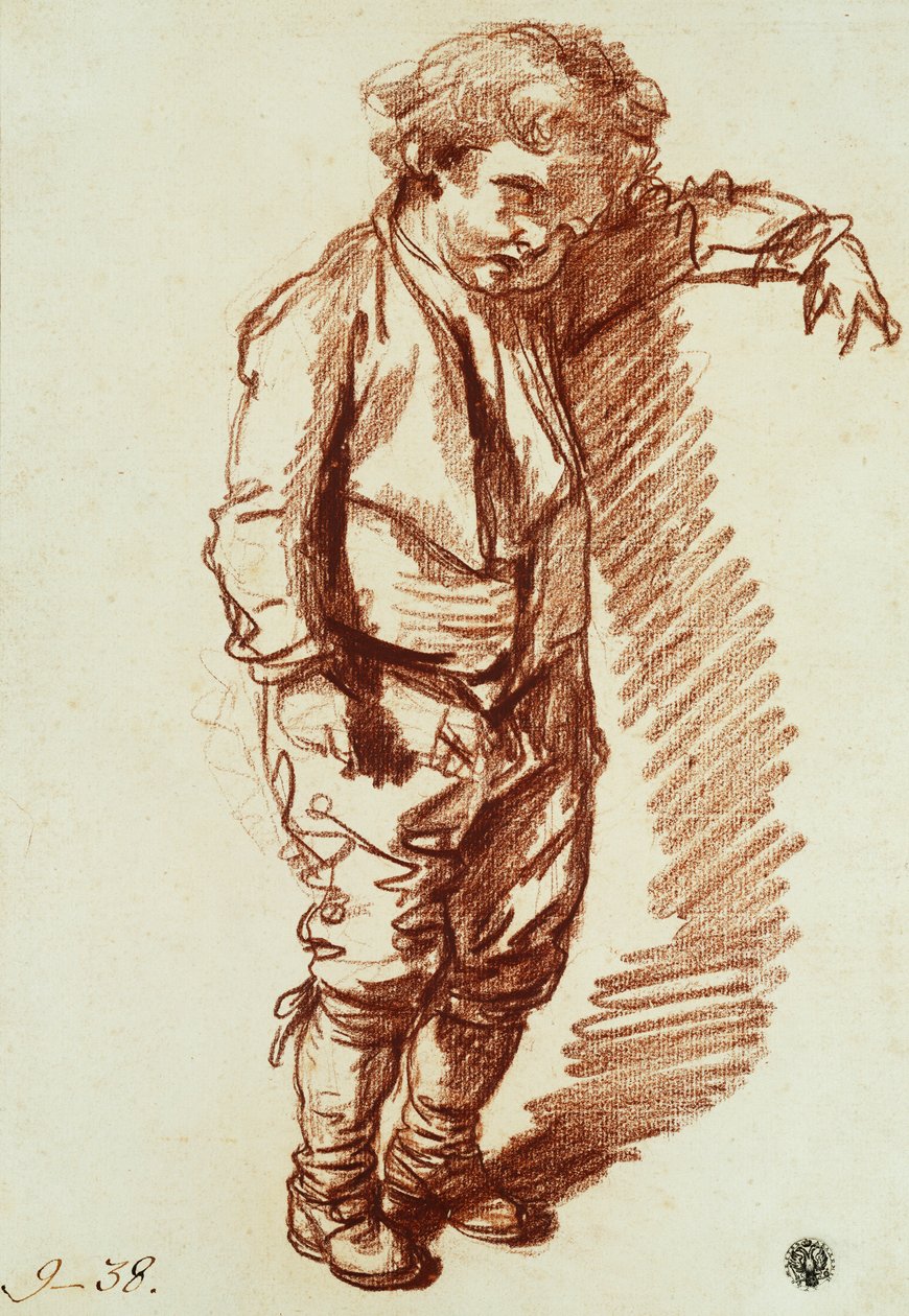 Egy kisfiú áll, alkotó: Jean Baptiste Greuze