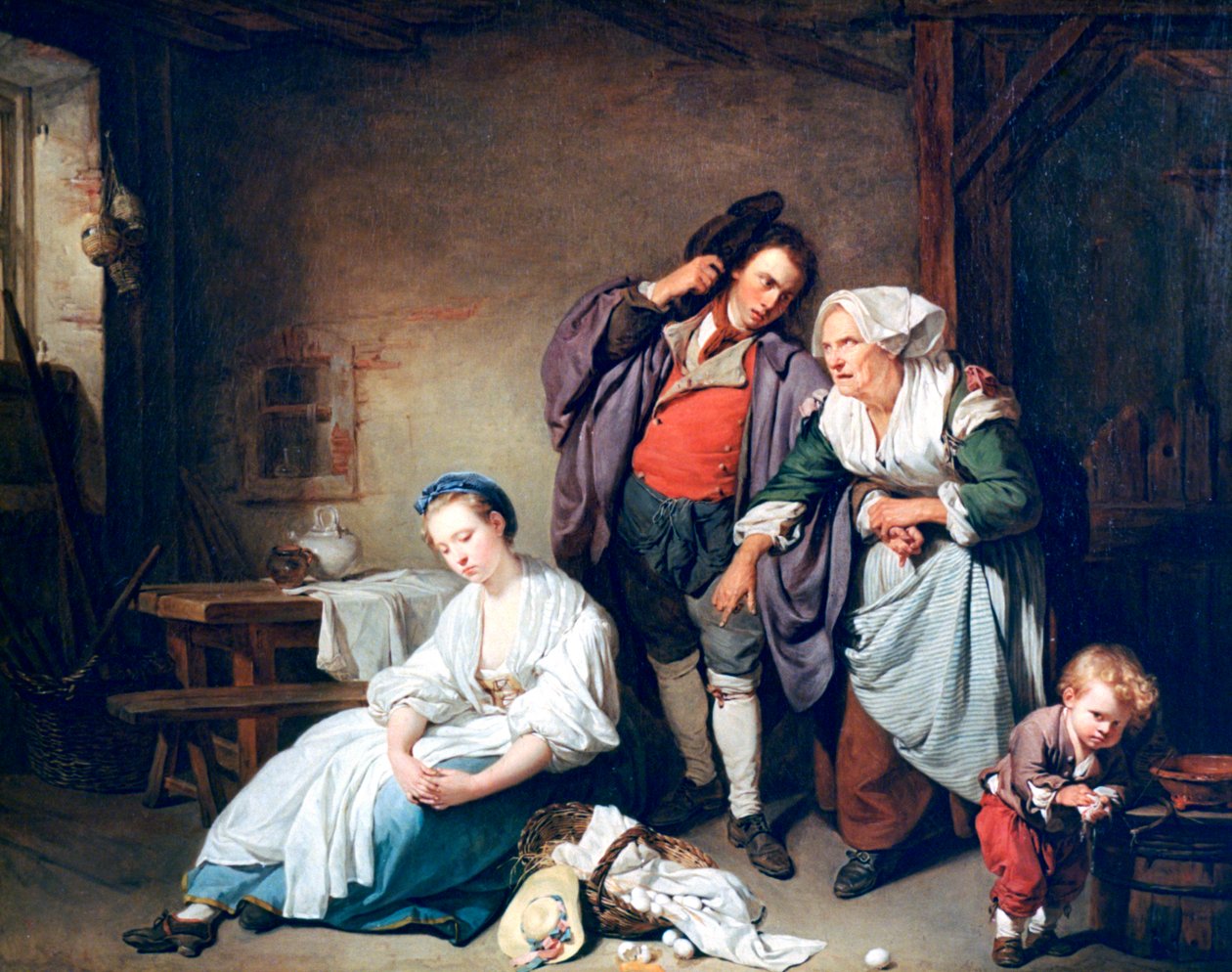 „Tört tojások”, 1756 alkotó: Jean Baptiste Greuze