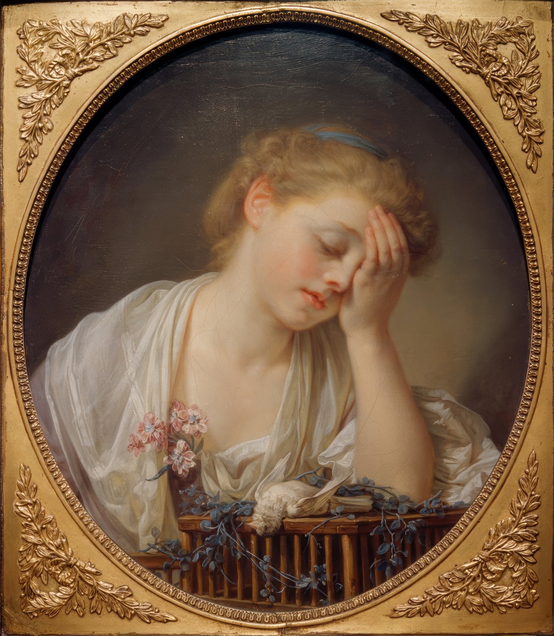 A fiatal lány, aki elsírja döglött madarát alkotó: Jean Baptiste Greuze