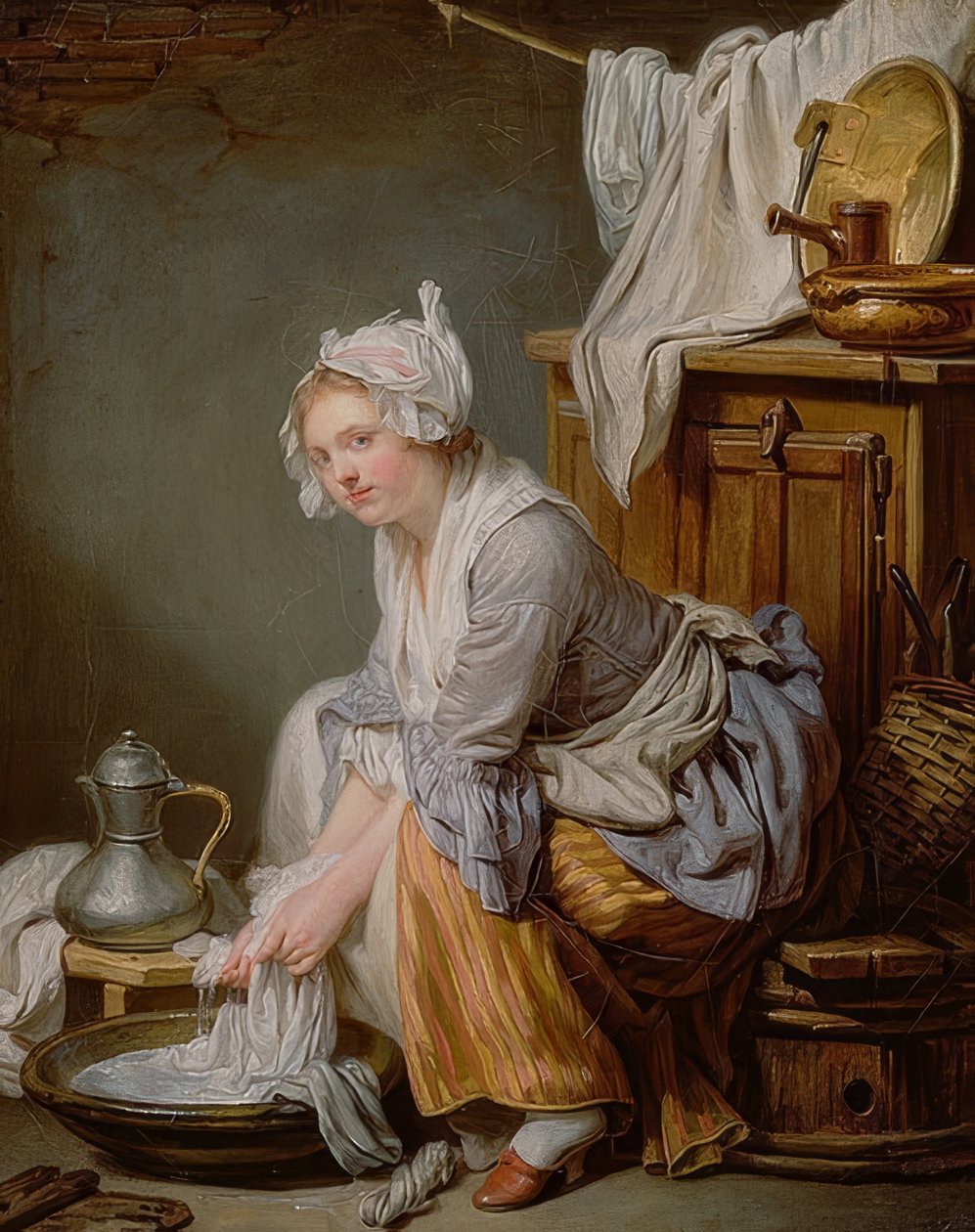A mosónő (La Blanchisseuse). 1761 alkotó: Jean Baptiste Greuze