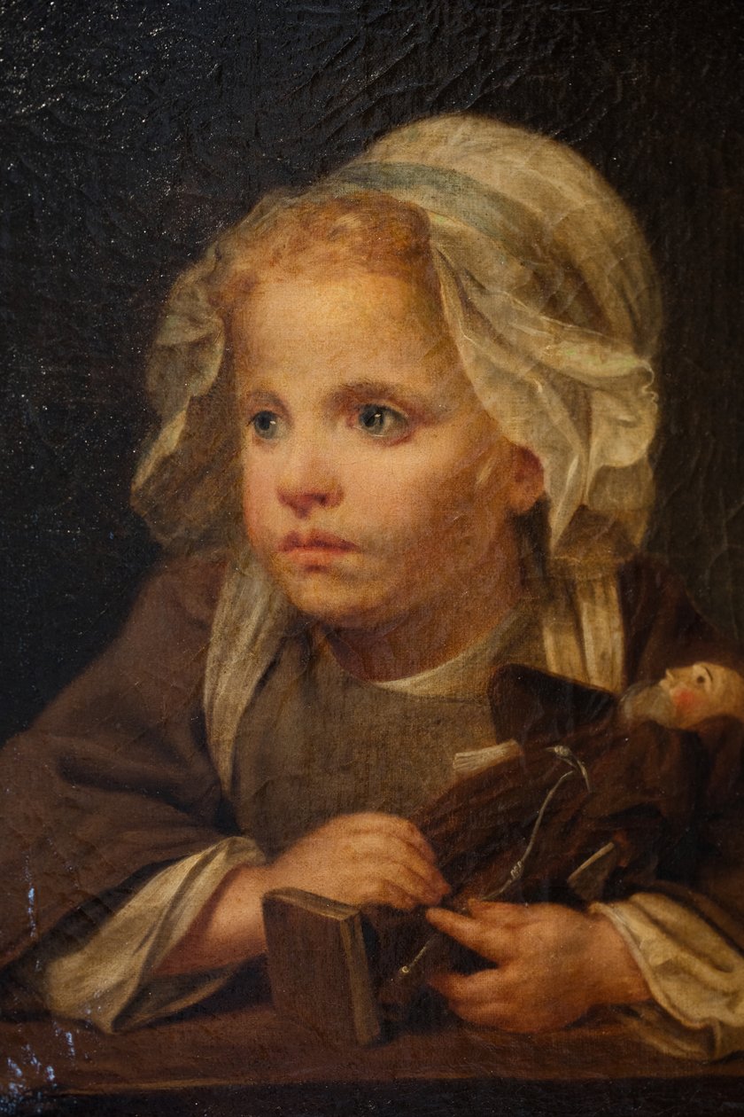 Lány kapucinussal, részlet alkotó: Jean Baptiste Greuze