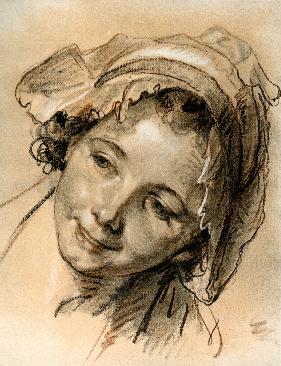 Fej-tanulmány egy lányról alkotó: Jean Baptiste Greuze