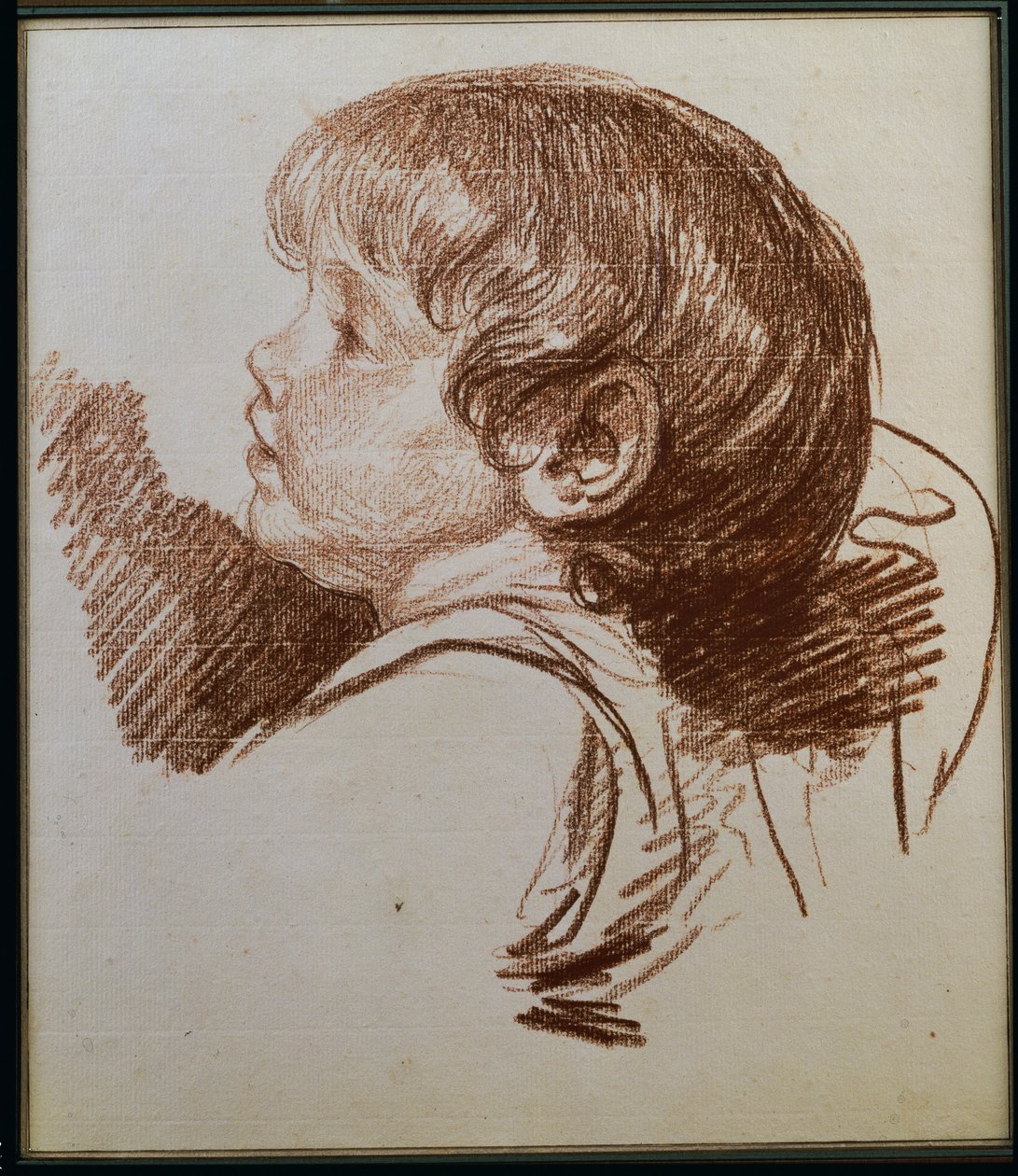 Egy fiú feje profilban balra alkotó: Jean Baptiste Greuze