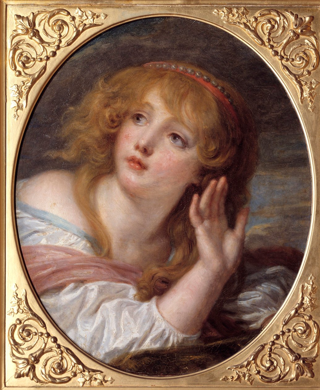 La meglepetés Jean Baptiste Greuze (1725-1805) festménye 18. század V. 0,47x0,38 m Chantilly, Musee Conde alkotó: Jean Baptiste Greuze