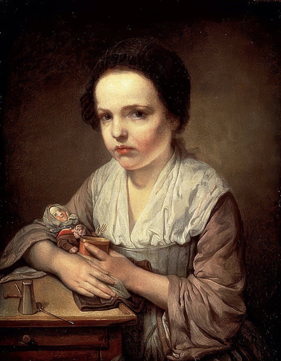 Lány babával. 1750-es évek alkotó: Jean Baptiste Greuze