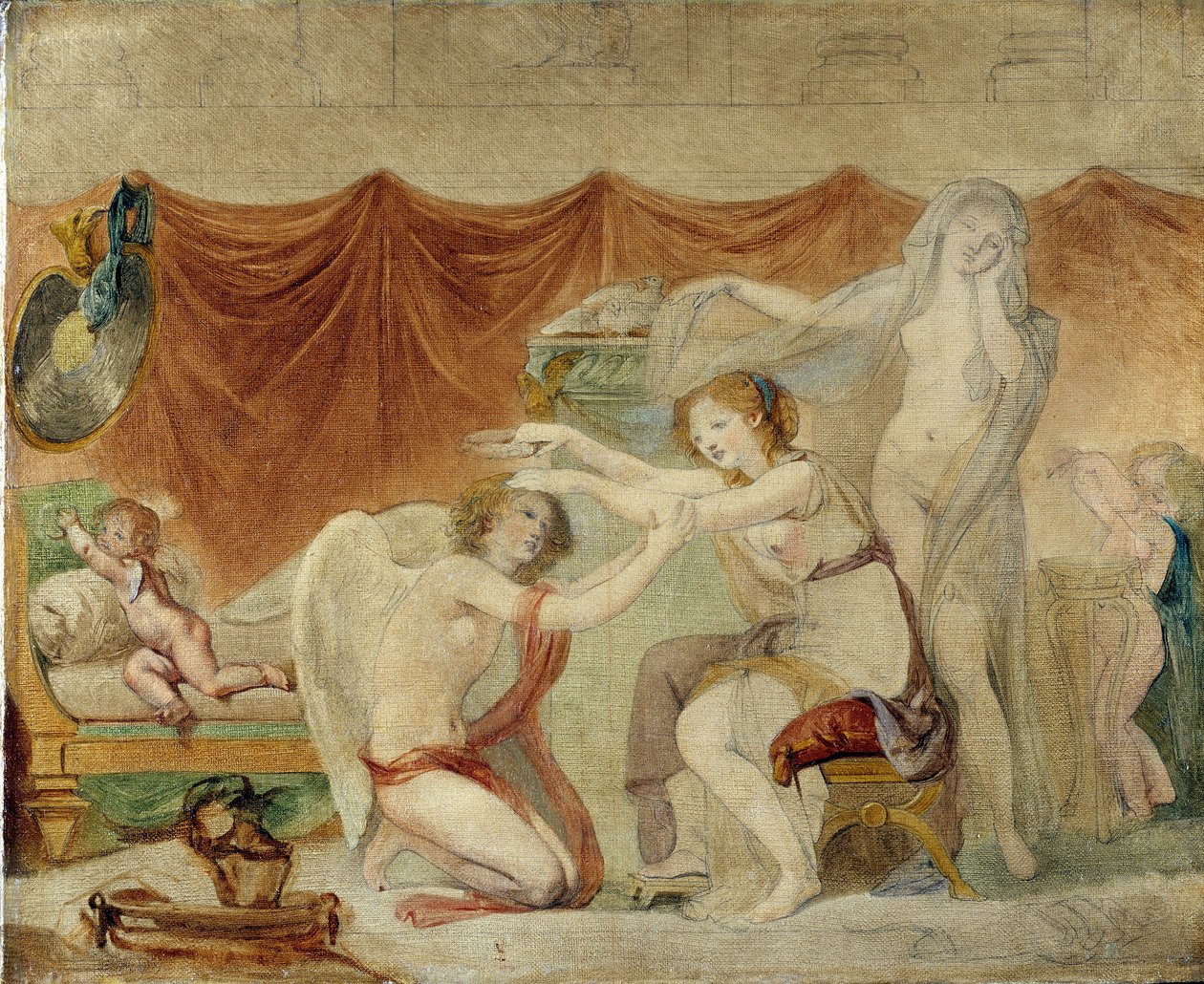 A szerelmet megkoronázó psziché alkotó: Jean Baptiste Greuze