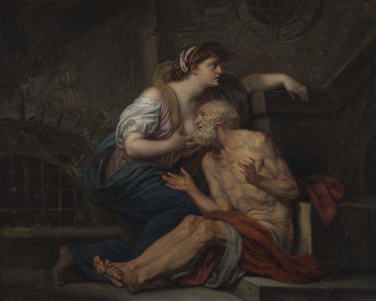 Simon és Pero, Roman Charity, 1767 körül (olaj, vászon) alkotó: Jean Baptiste Greuze