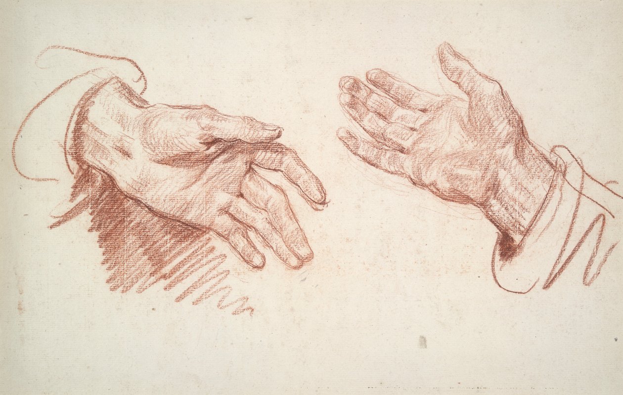 2 kéz tanulmányozása alkotó: Jean Baptiste Greuze
