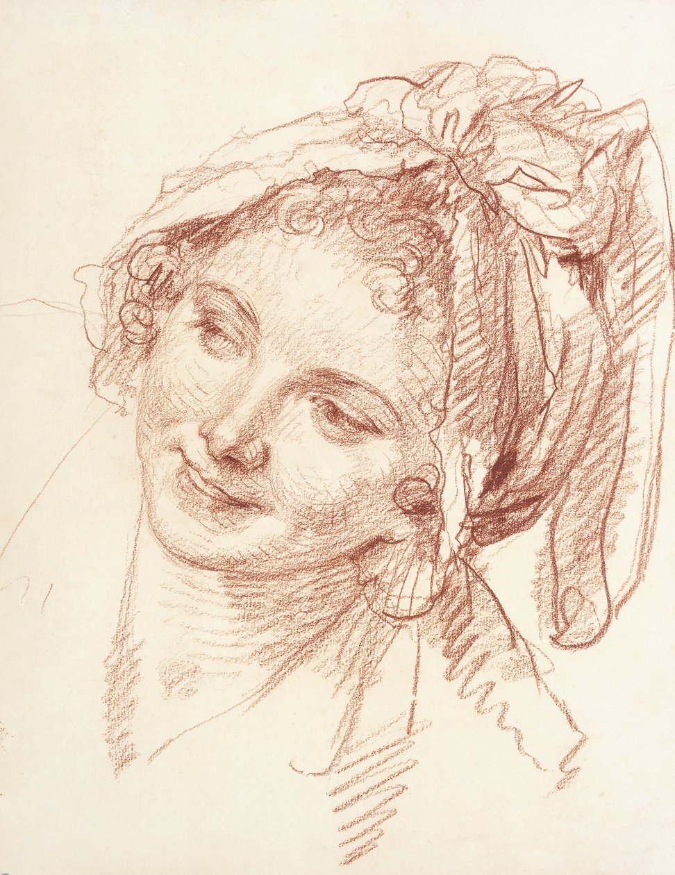 Egy balra hajló fiatal lány feje, alkotó: Jean Baptiste Greuze