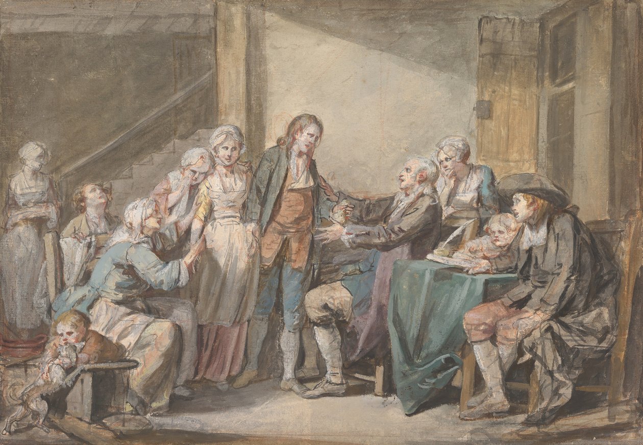 A házassági szerződés, kb. 1761. alkotó: Jean Baptiste Greuze