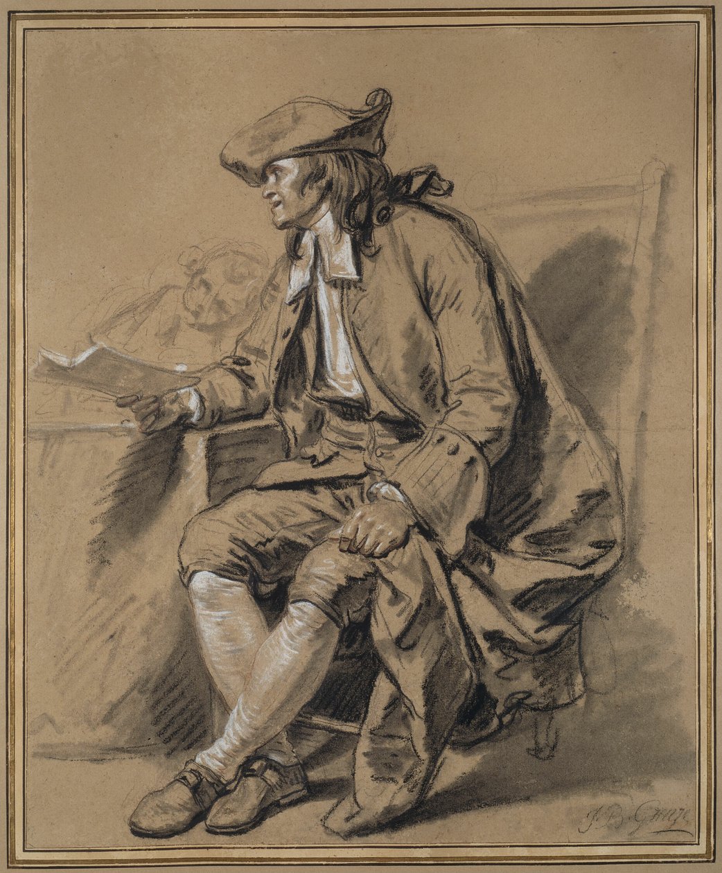 A közjegyző: Tanulmány a "Házassági szerződéshez" alkotó: Jean Baptiste Greuze