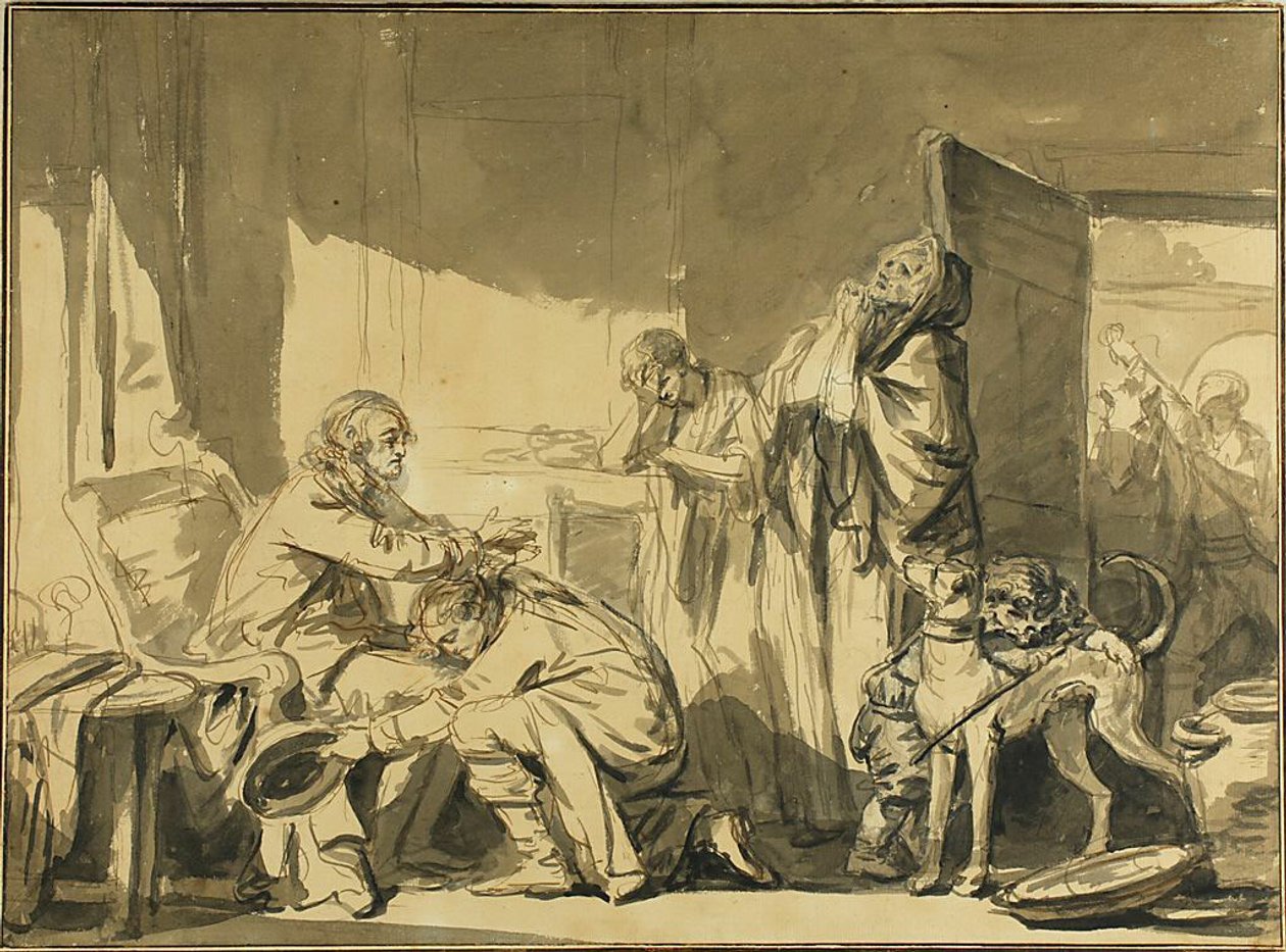 Az atyai áldás, avagy Basile távozása alkotó: Jean Baptiste Greuze
