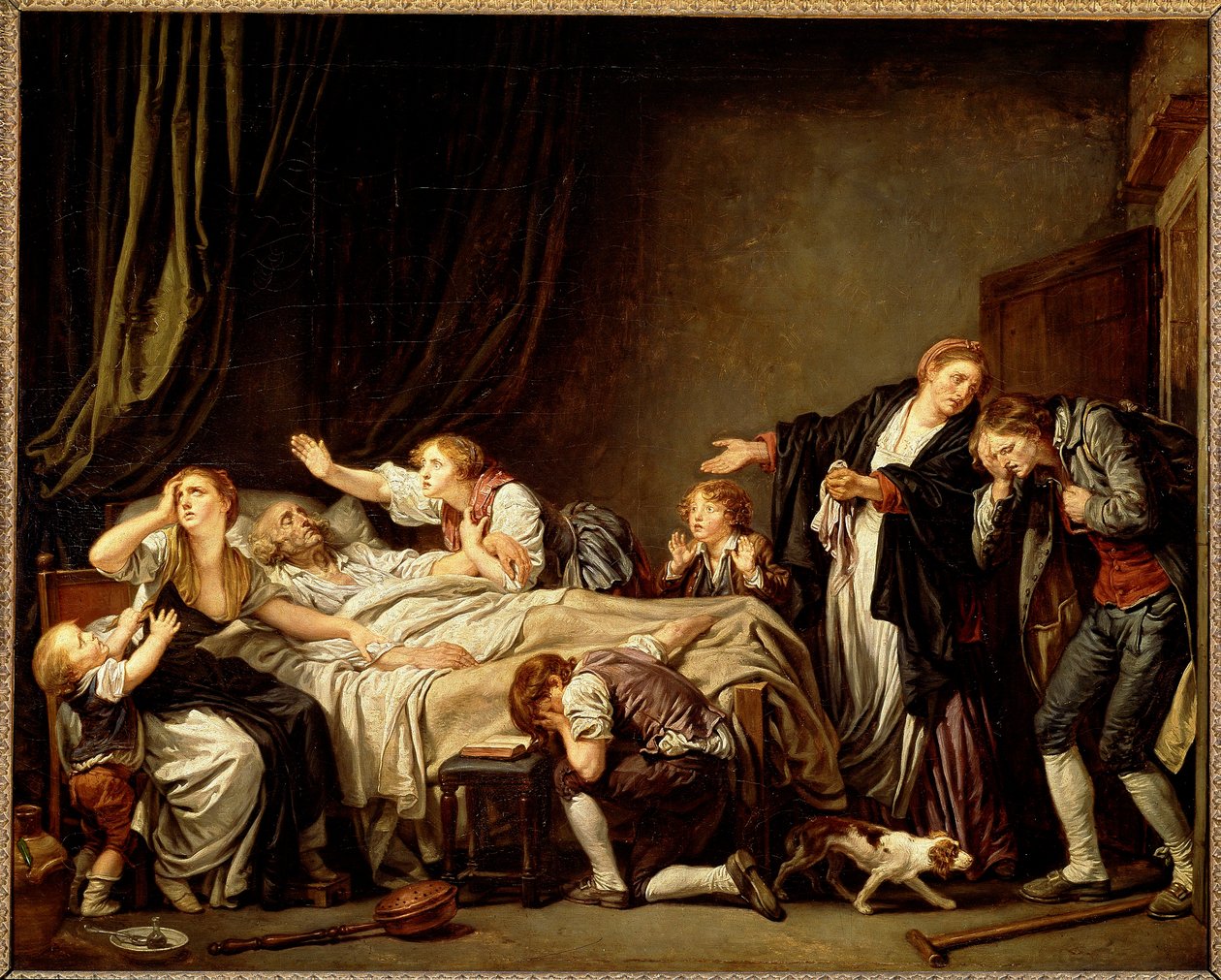 A fia megbüntetett (olaj, vászon alkotó: Jean Baptiste Greuze