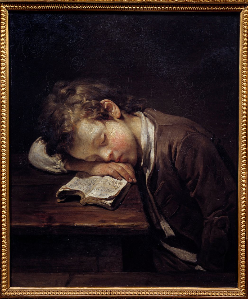 A lusta kicsi. Egy fiatal fiú portréja, aki megölte a könyvét. Jean Baptiste Greuze (1725-1805) festménye alkotó: Jean Baptiste Greuze