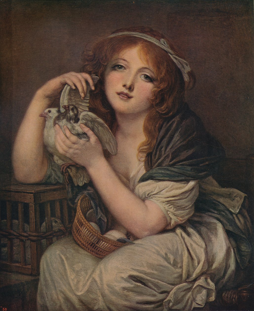 Nő galambokkal, 1799-1800, c1915 alkotó: Jean Baptiste Greuze