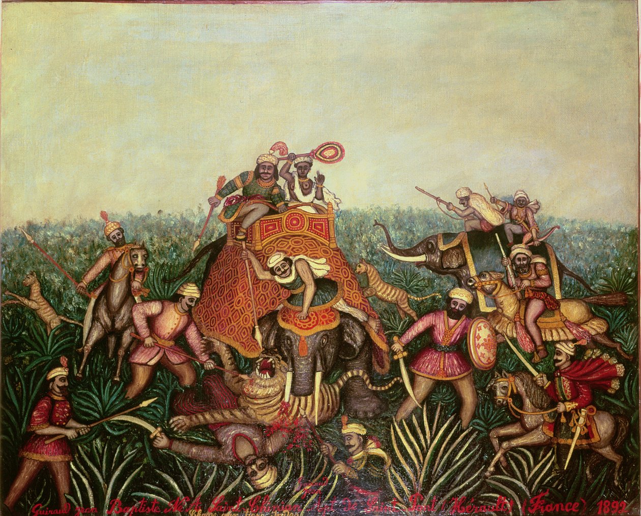 Tigrisvadászat, 1892 alkotó: Jean Baptiste Guiraud