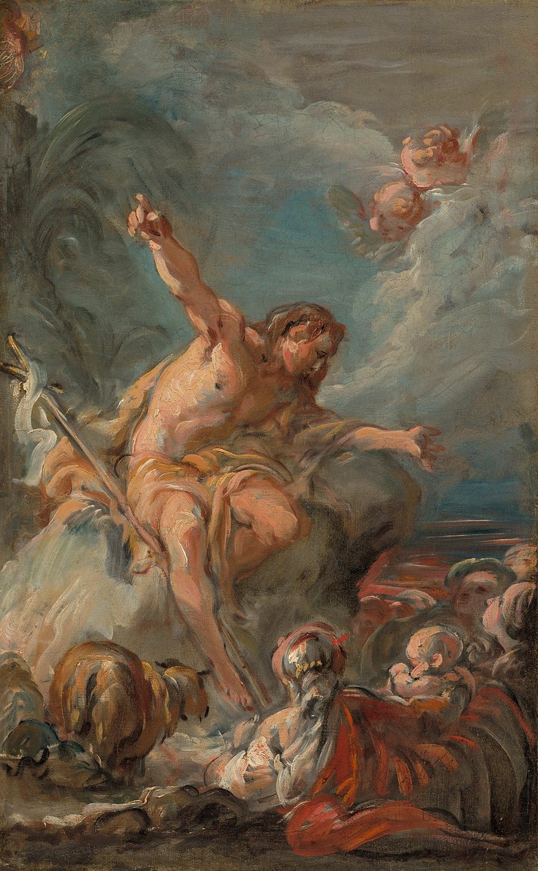 Keresztelő Szent János prédikál a sivatagban alkotó: Jean Baptiste Henri Deshays