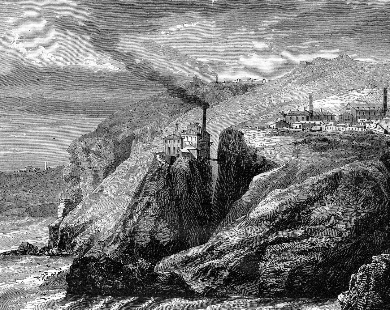 Kilátás az angliai Cornwallra, 19. század. alkotó: Jean Baptiste Henri Durand-Brager