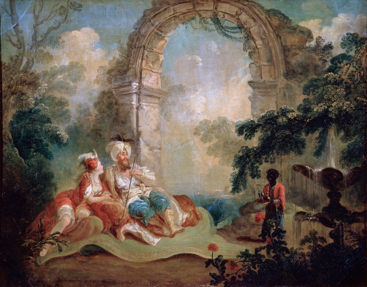 Török pasa és odalisque, 18. század vége vagy 19. század eleje.. alkotó: Jean Baptiste Hilair