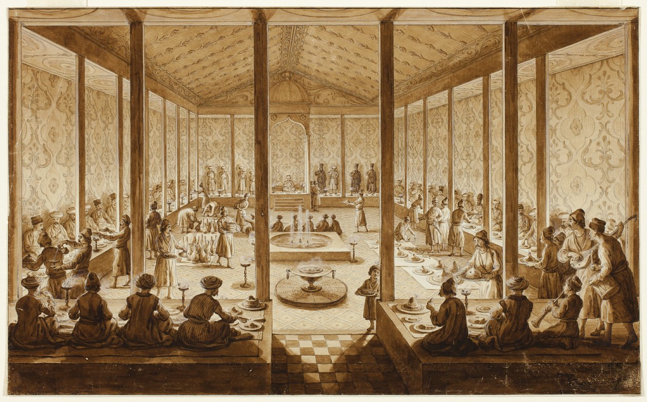 Keleti bankett jelenet alkotó: Jean Baptiste Hilaire
