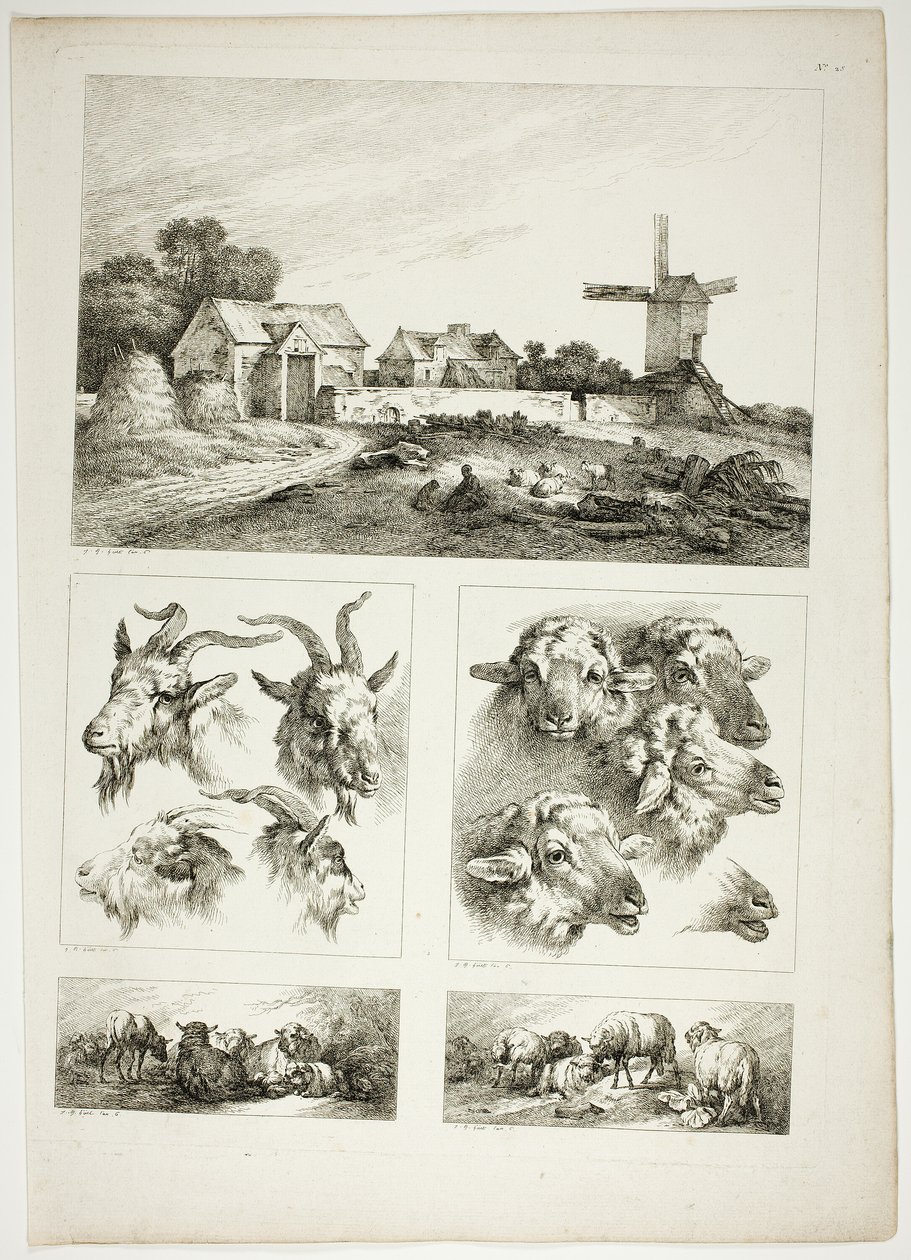 28/38. tábla az Oeuvres de J. B. Huetből alkotó: Jean Baptiste Huet