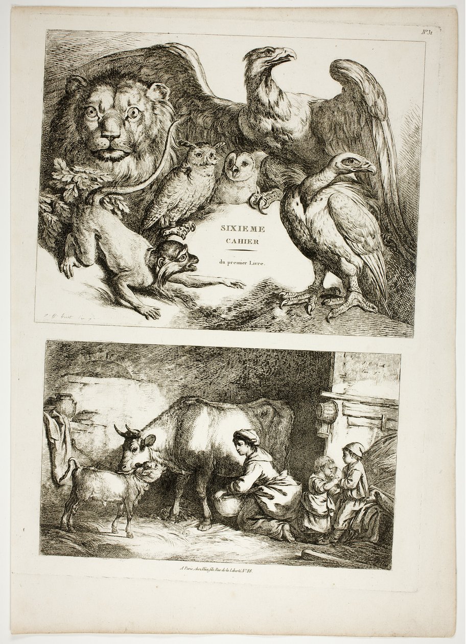38/31. tábla az Oeuvres de J. B. Huetből alkotó: Jean Baptiste Huet