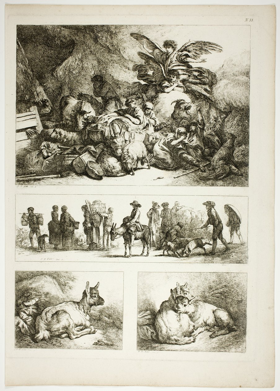 38/33. tábla az Oeuvres de J. B. Huetből alkotó: Jean Baptiste Huet