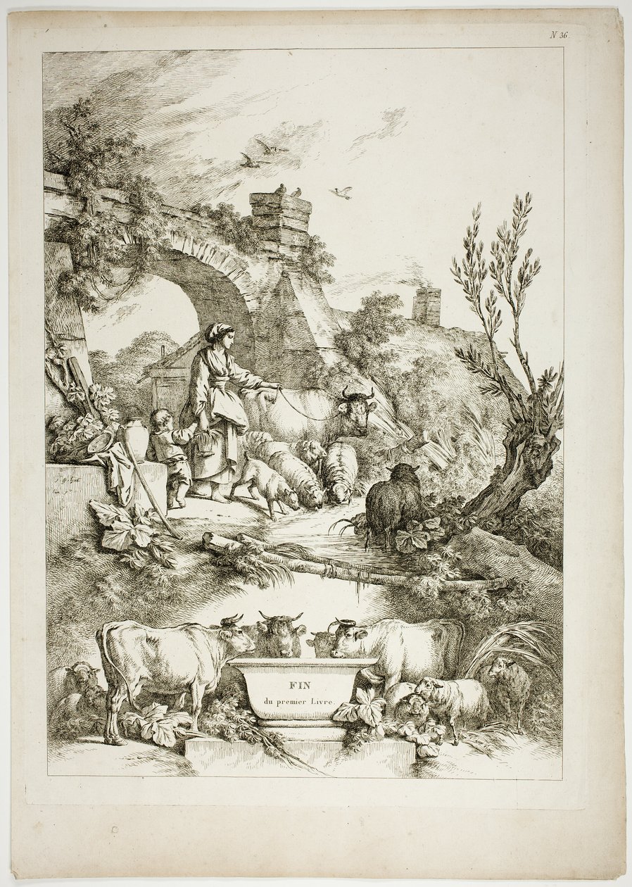 38/36. tábla az Oeuvres de J. B. Huetből alkotó: Jean Baptiste Huet