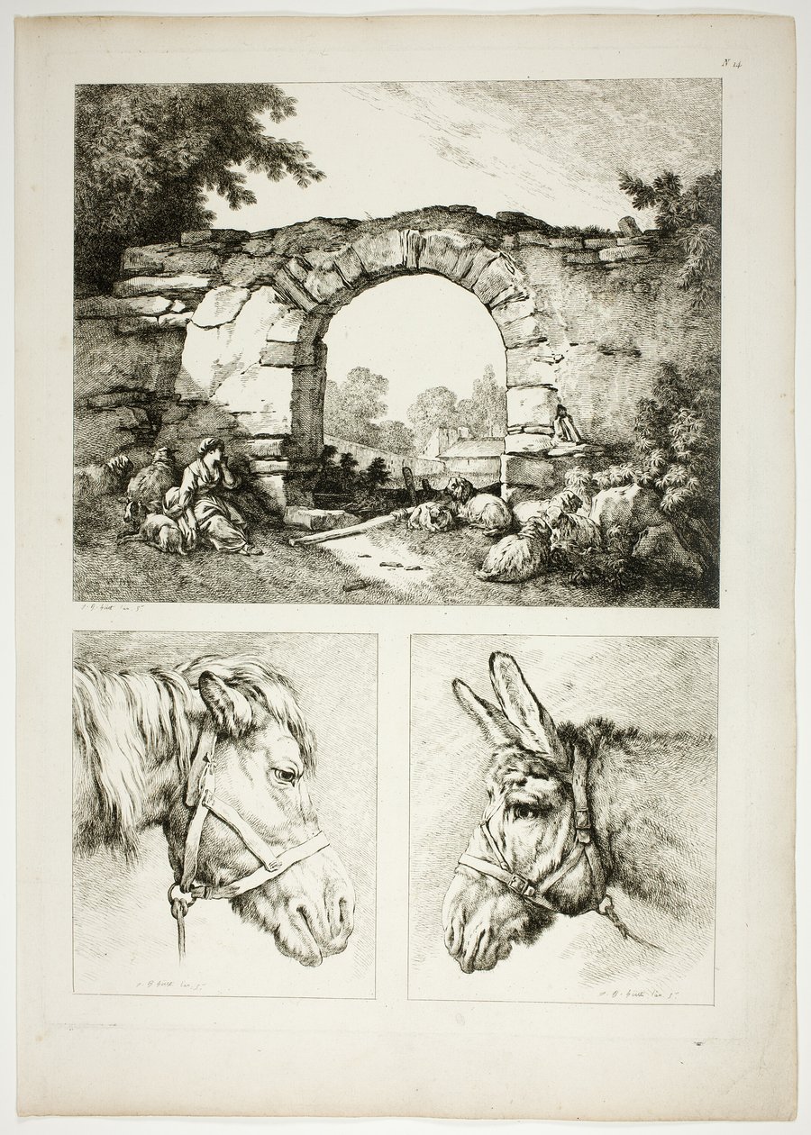 38/14. tábla az Oeuvres de J. B. Huet-től alkotó: Jean Baptiste Huet