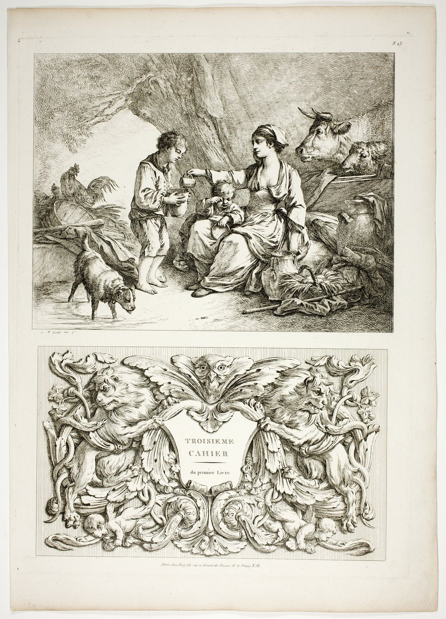 38/13. tábla az Oeuvres de J. B. Huet-től alkotó: Jean Baptiste Huet
