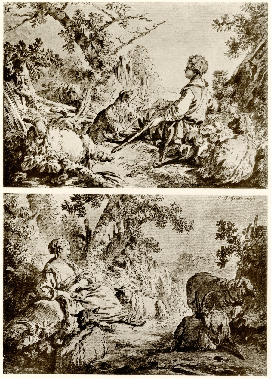 Pásztor és pásztorlány alkotó: Jean Baptiste Huet