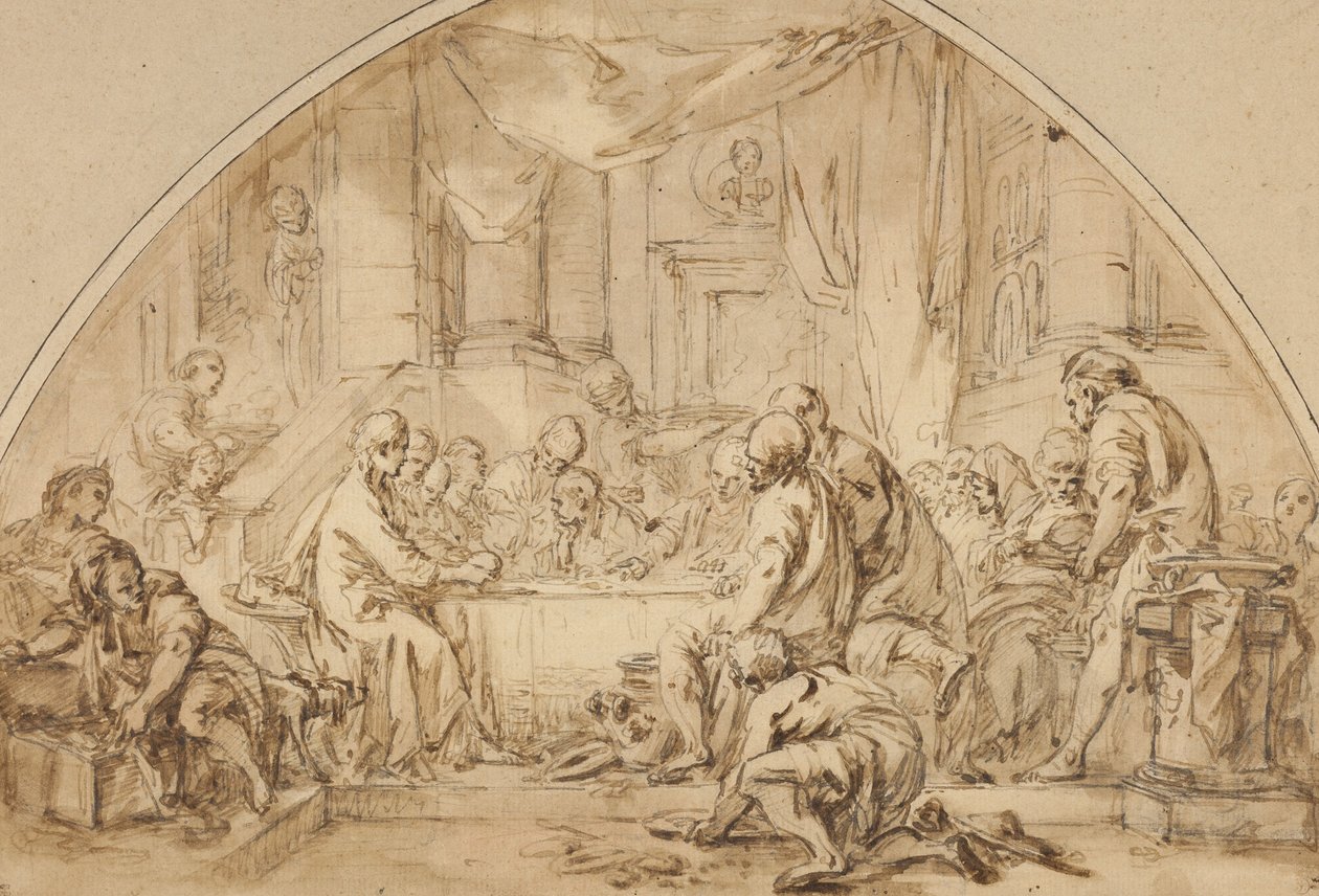 Tanulmány az utolsó vacsorához, 1792 körül alkotó: Jean Baptiste Huet