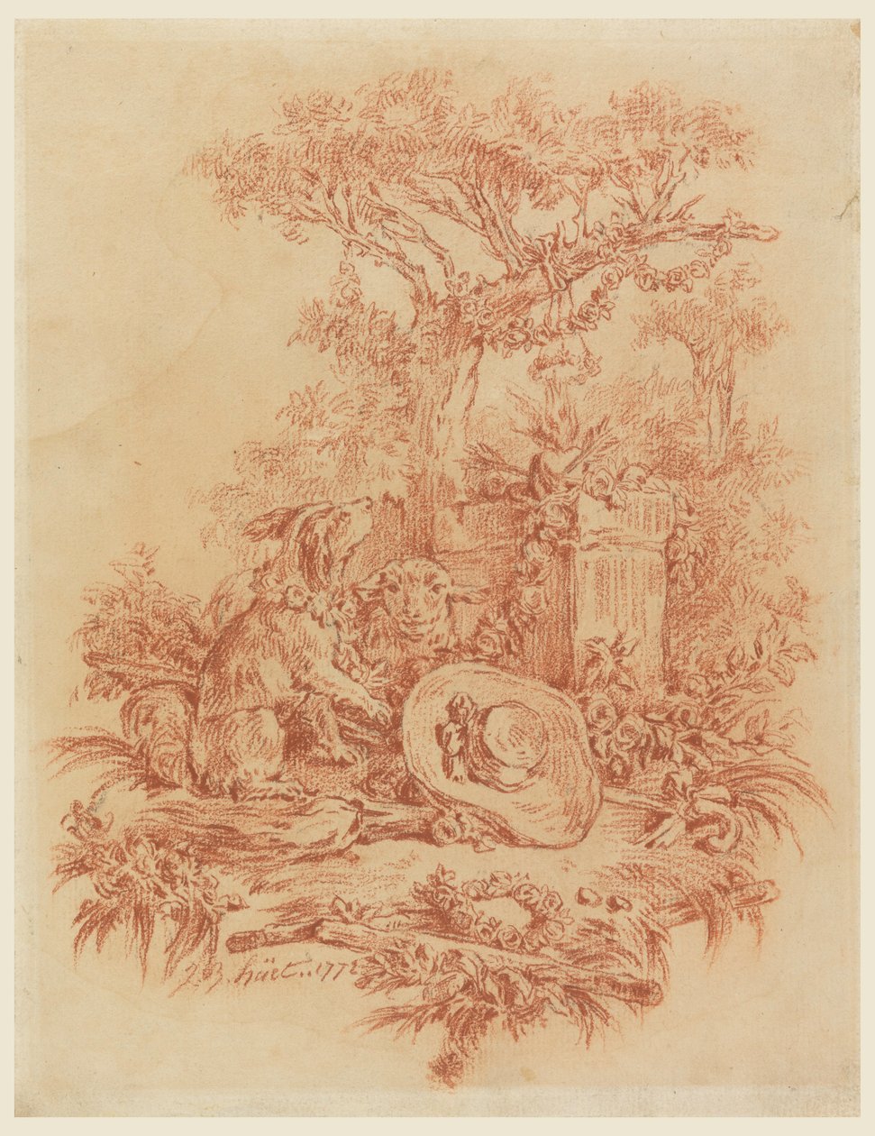 Rajz, Pastorale, 1772 alkotó: Jean Baptiste Huet