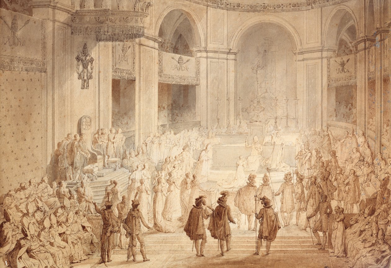 I. Napóleon koronázása a Notre Dame-ban alkotó: Jean Baptiste Isabey