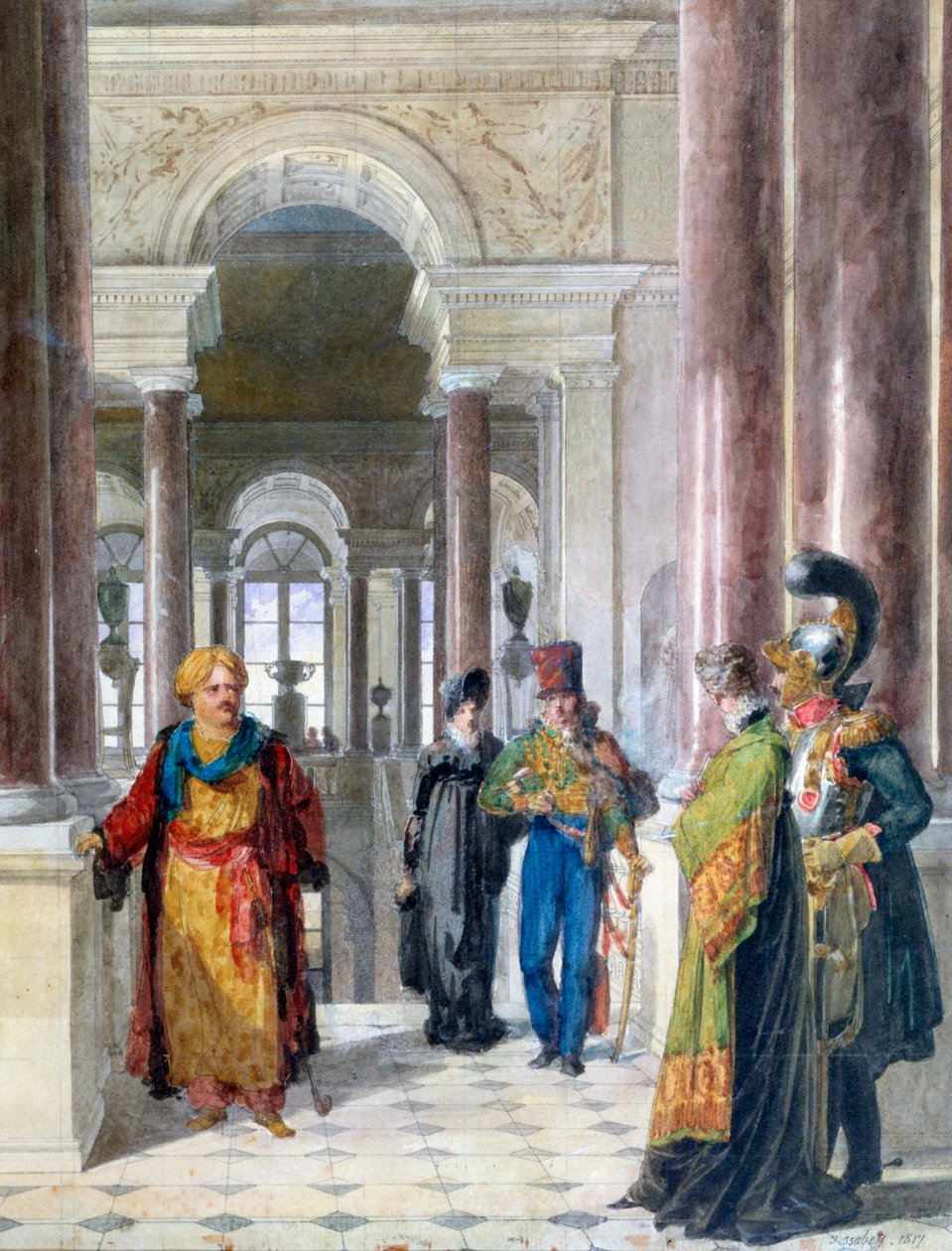 A múzeum felfedezése, 1817 alkotó: Jean Baptiste Isabey