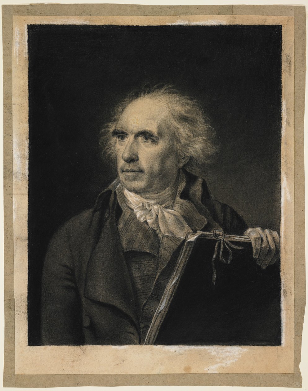 Hubert Robert portréja, 1798-99 körül (fekete és fehér kréta) alkotó: Jean Baptiste Isabey
