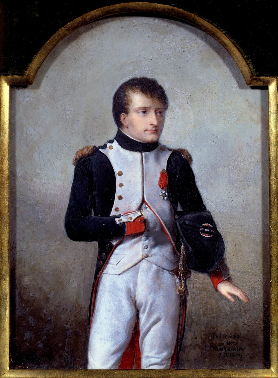 Napóleon Bonaparte (1769-1821) első konzul portréja 1802-ben Jean Baptiste Isabey (1767-1855) 1841-es festménye, olaj, elefántcsont alkotó: Jean Baptiste Isabey