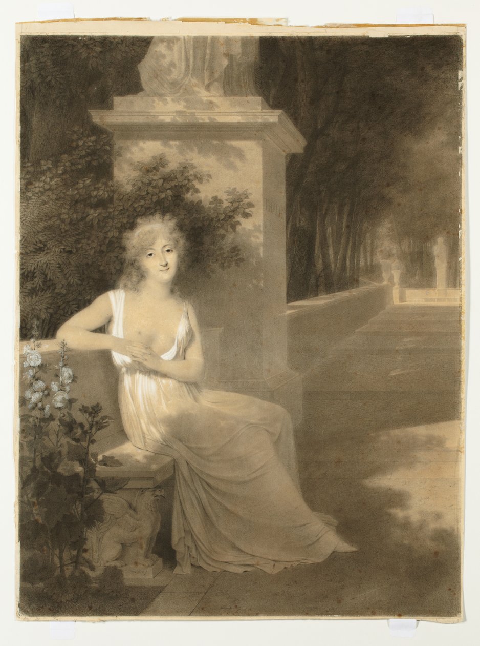 Thérésa Tallien portréja, mint a költészet múzsája alkotó: Jean Baptiste Isabey