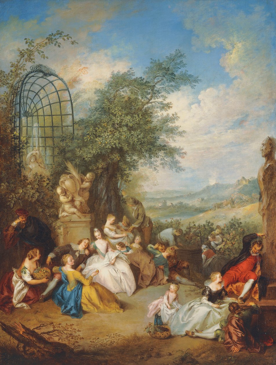 Fete Champetre a szőlőszüret alatt, alkotó: Jean Baptiste Joseph Pater