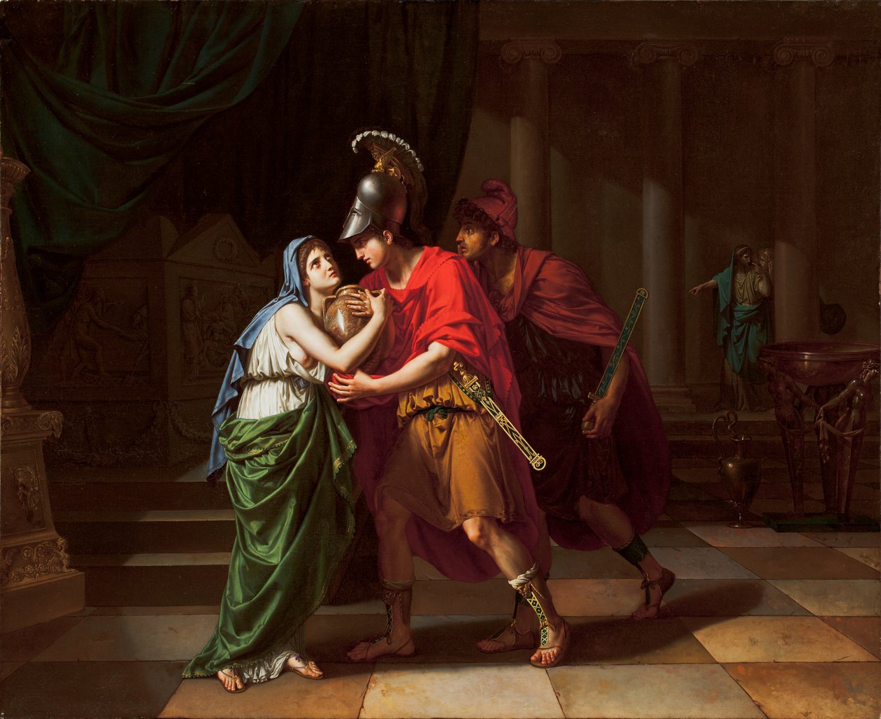 Elektra testvére, Orestes hamvait fogadja, 1826-27 alkotó: Jean Baptiste Joseph Wicar