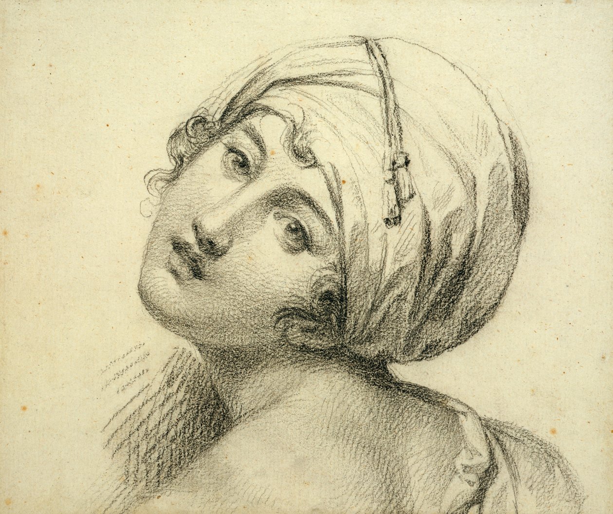 Emma (1765-1815 körül) Lady Hamilton portréja (fekete kréta, papír) alkotó: Jean Baptiste Joseph Wicar