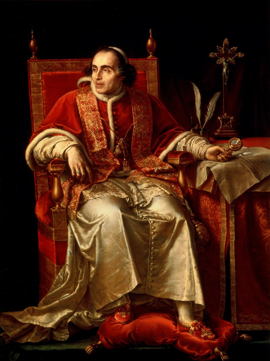 Pius pápa portréja, 1817 alkotó: Jean Baptiste Joseph Wicar