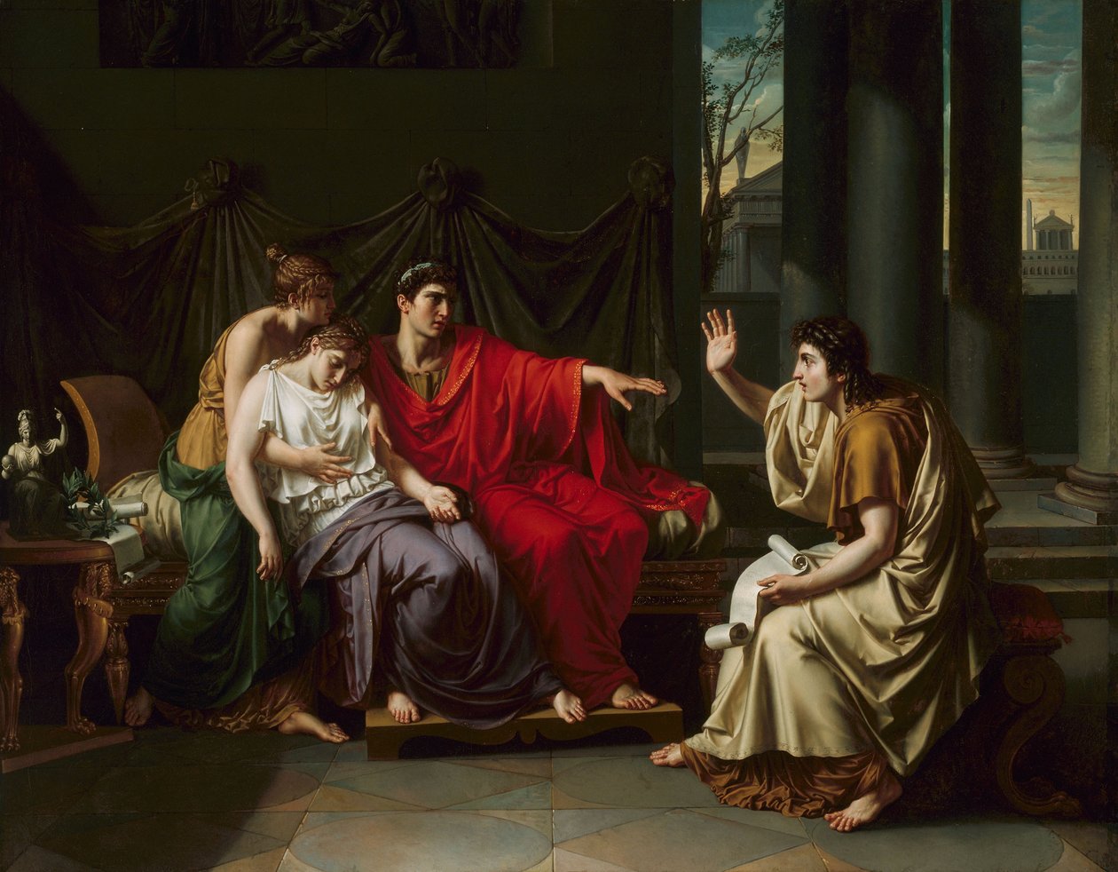 Vergilius az „Aeneist” olvassa Augustusnak, Octaviának és Liviának alkotó: Jean Baptiste Joseph Wicar