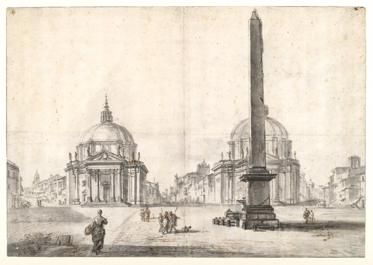 Piazza del Popolo, Róma alkotó: Jean-Baptiste Lallemand
