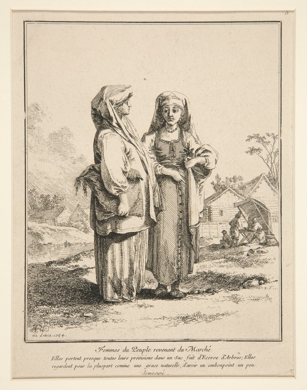 Femmes du Peuple Revenant du March? (A piacról visszatérő emberek női) alkotó: Jean Baptiste Le Prince