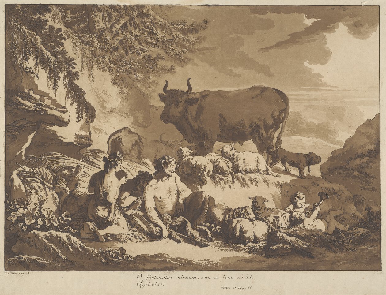 Ó, milyen rendkívül boldogok lehetnek a gazdálkodók, 1768 alkotó: Jean Baptiste Le Prince