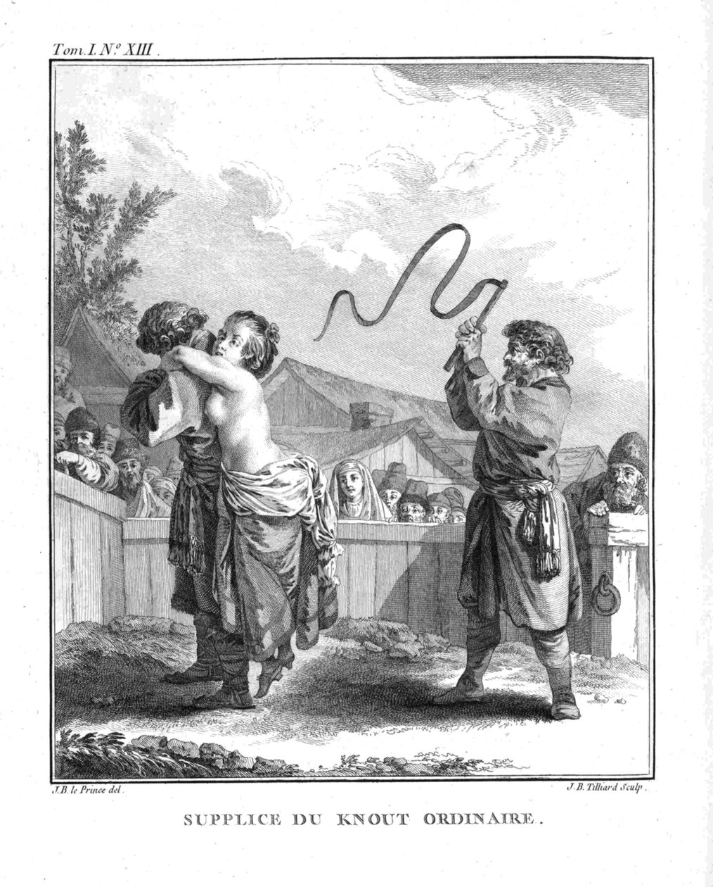 Natalia Fjodorovna Lopukhina megbüntetése közönséges kiütéssel. A Voyage en Sibérie-ből, 1766 alkotó: Jean Baptiste Le Prince